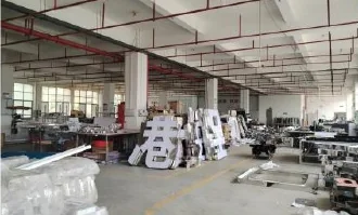 Signage workshop with dimensional letters in production